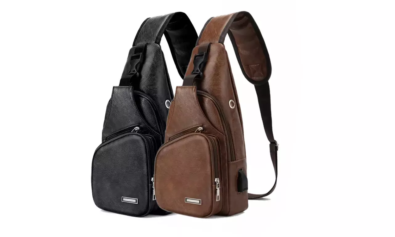 Sac à bandoulière en similicuir et polyester