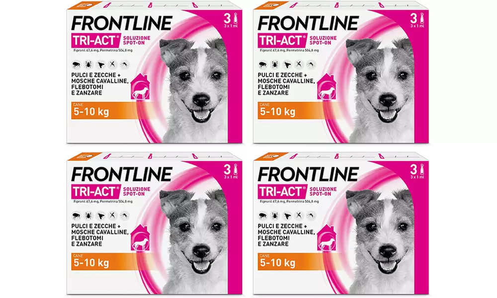 Fino a 12 pipette Frontline Tri-Act® Spot-on per cani