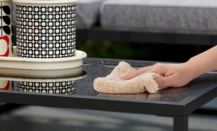 Image 4: Outsunny 3 Piece L Shaped Garden Furniture Set with Cushions