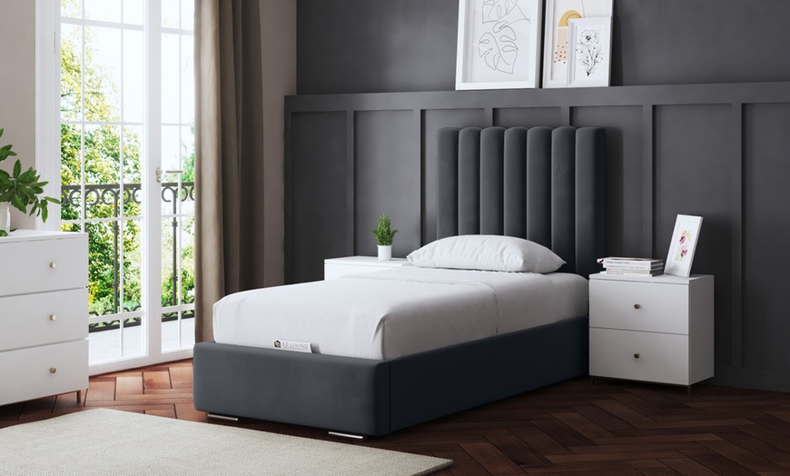 Image 30: Evangeline Panel Bed with Optional Ottoman Gas Lift Storage