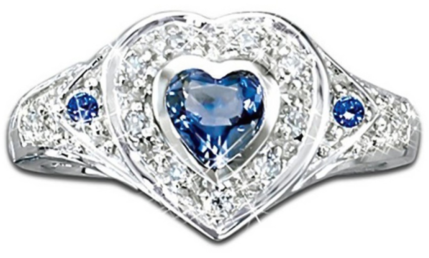 Image 1: Blue Heart Crystal Ring