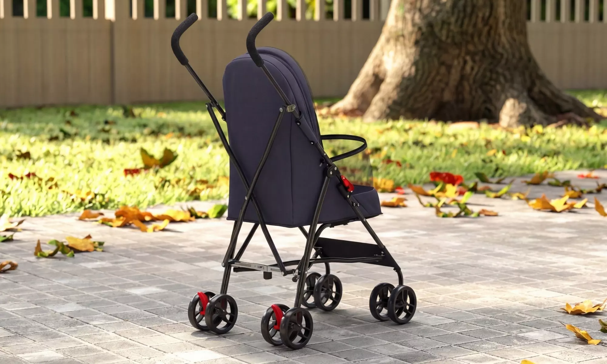 PawHut Foldable Pet Stroller with Canopy