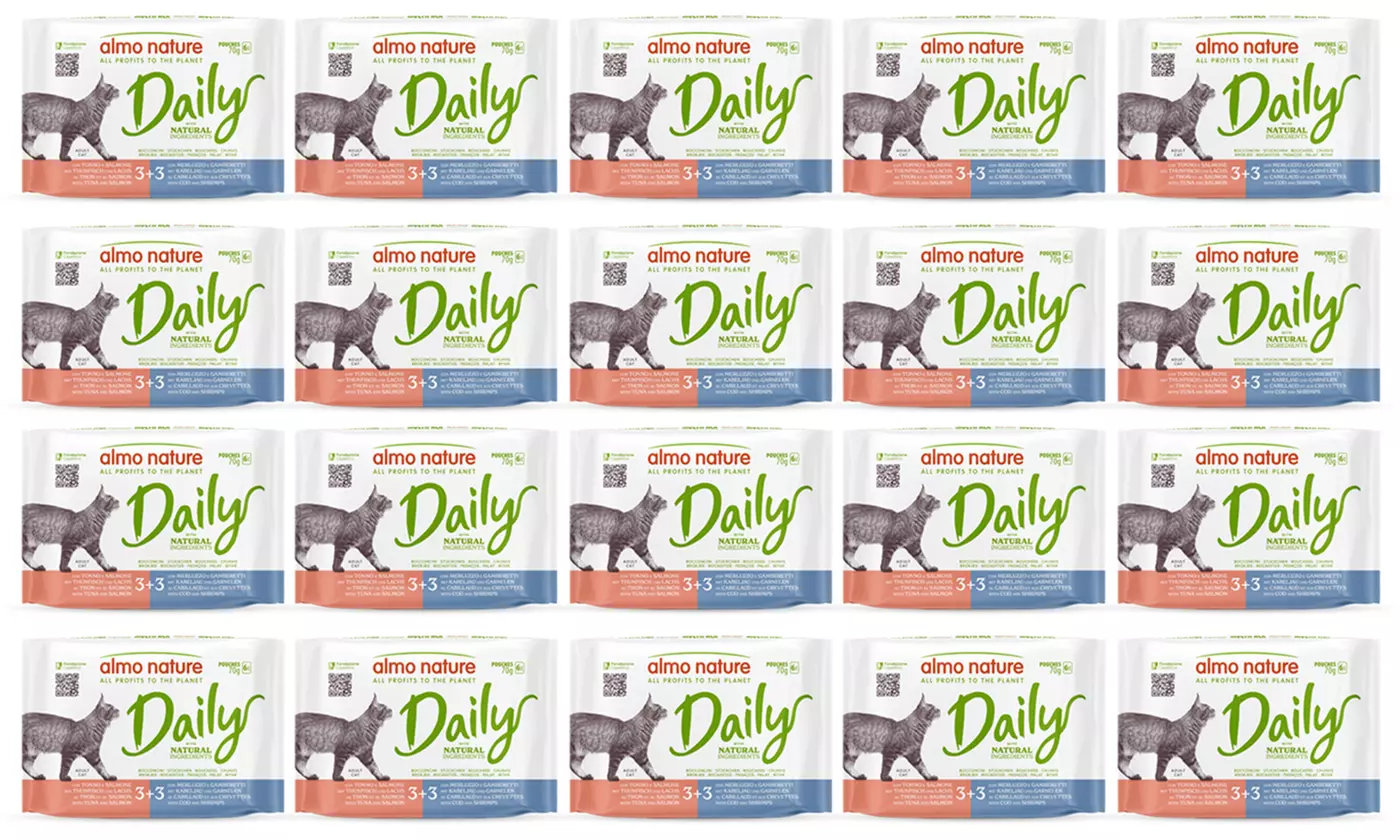 Fino a 200 bustine di cibo umido o snack per gatti Almo Nature