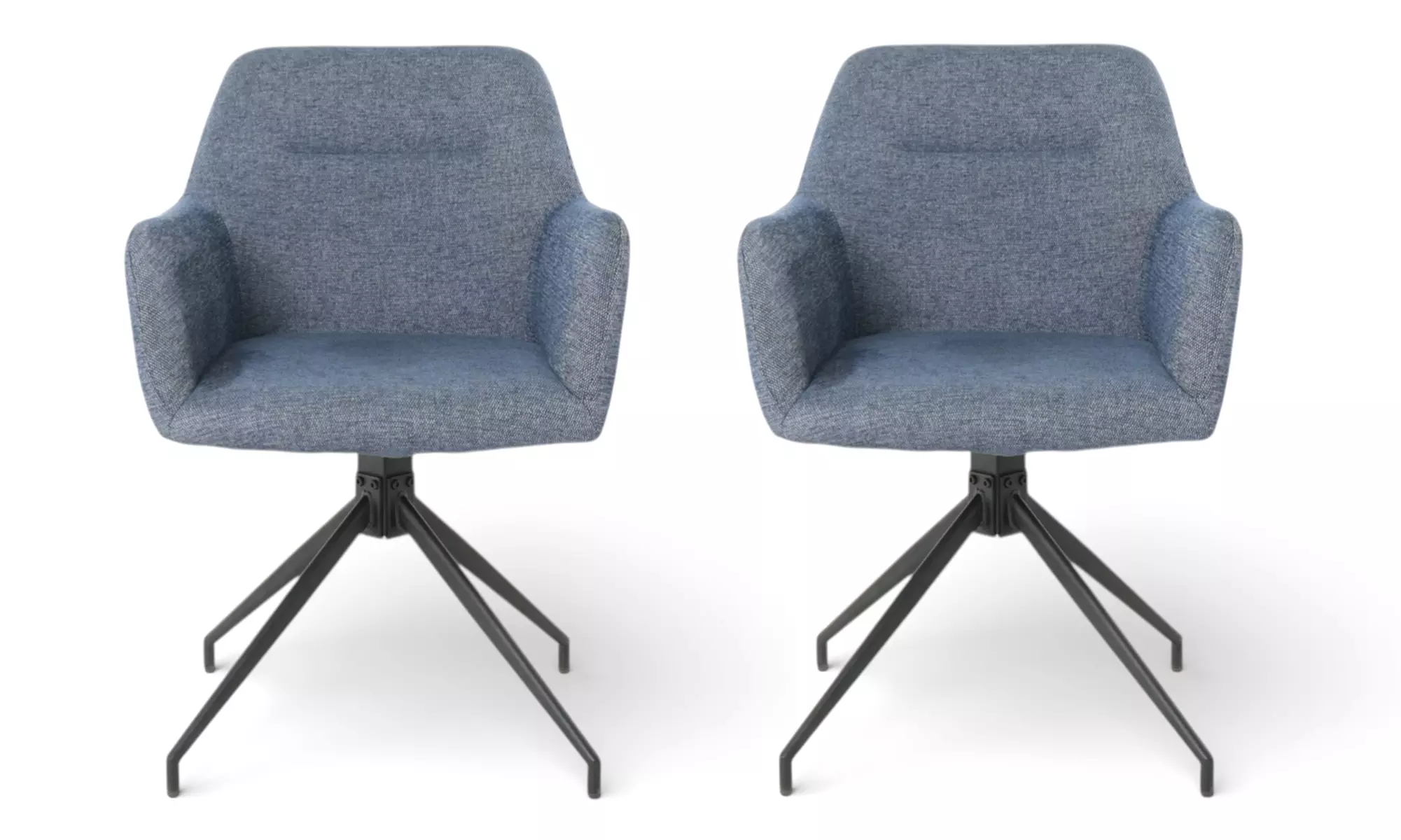 Lot de 2 chaises pivotantes "Morini" en tissu