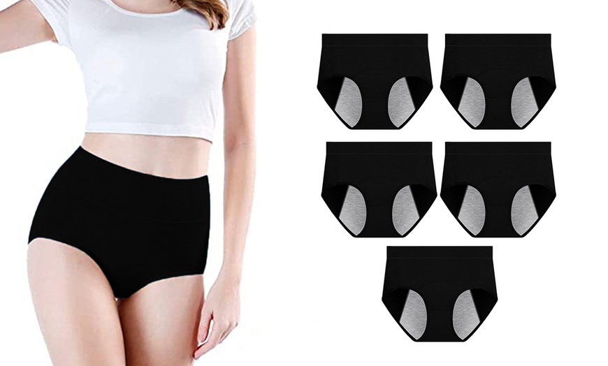 Image 3: 5er-Set Mid-Waist Menstruationsunterhosen 