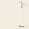 Image 6: HOMCOM Modern Floor Lamp with Glass Lampshade and Foot Switch
