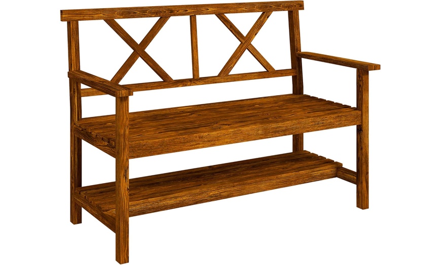 Image 18: Outsunny Outdoor Bench, Picnic, Wooden or Aluminium
