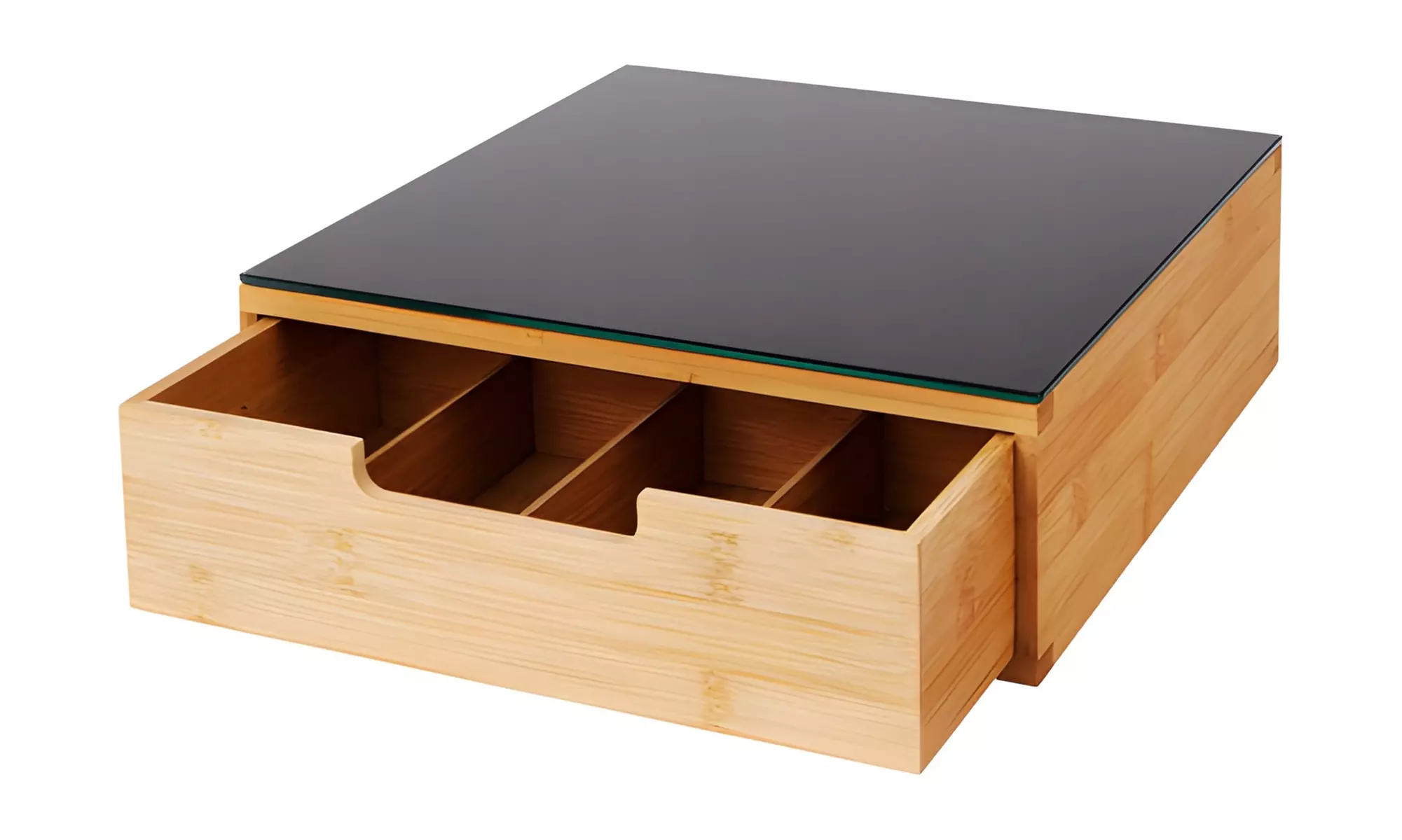 Kapsel-Organizer aus Bambus mit 4 Fächern