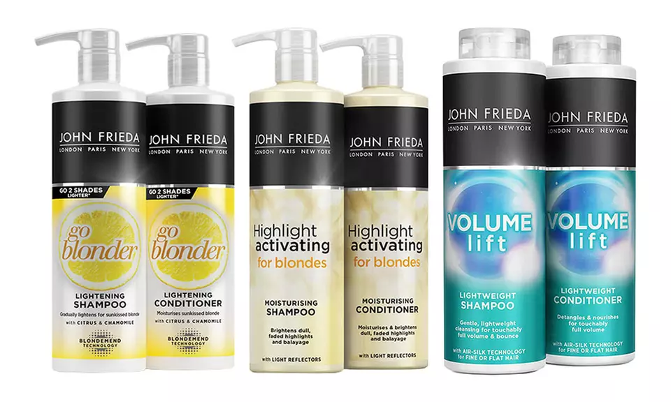 John Frieda Sheer Go Blonder, Highlight Activating or Volume Lift Lightweight Shampoo and Conditioner Set - Primary Image