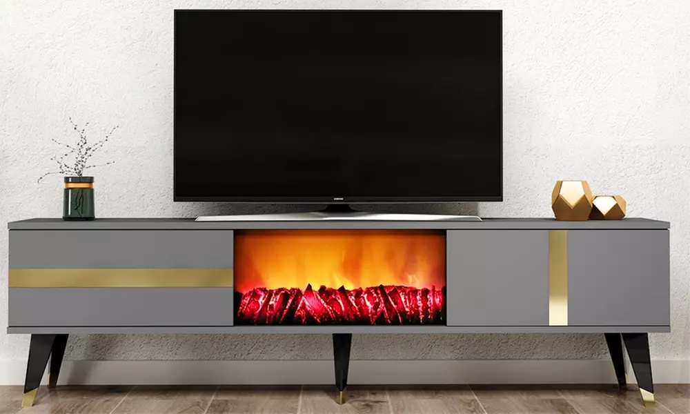 Meuble TV avec cheminée LED 150 cm Kocoon