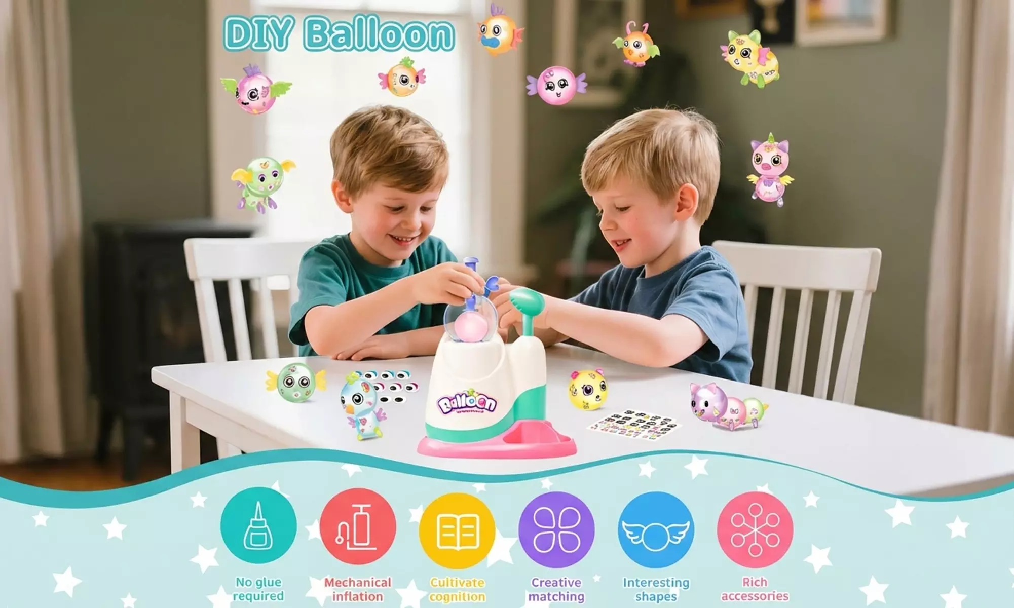 Kids DIY Balloon Animal Inflator Toy Set