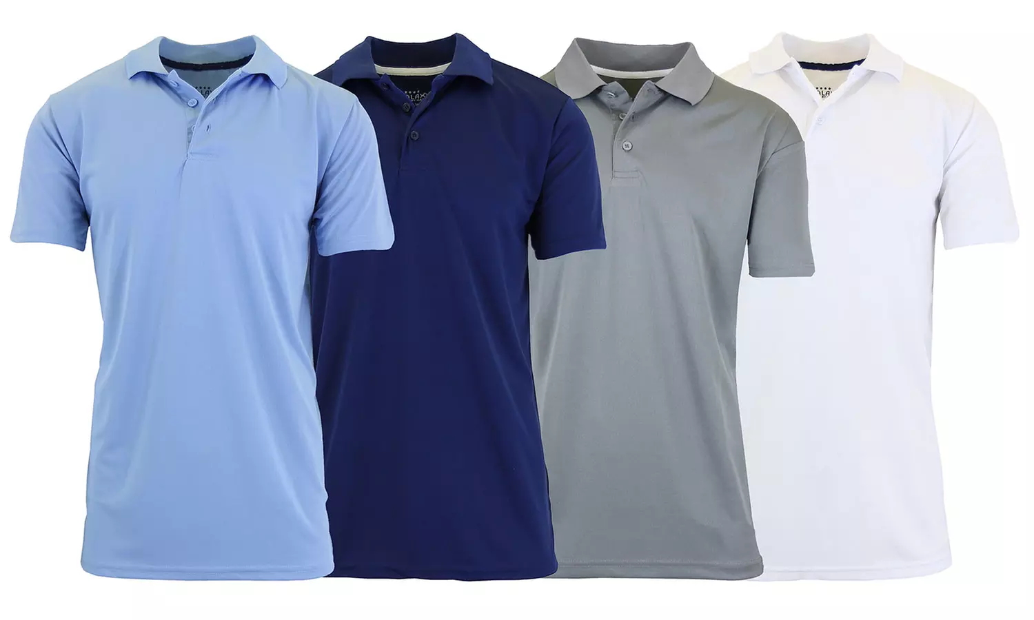 4 Pack Galaxy By Harvic Men's Tagless Dry-Fit Moisture-Wicking Polo (S-2XL)