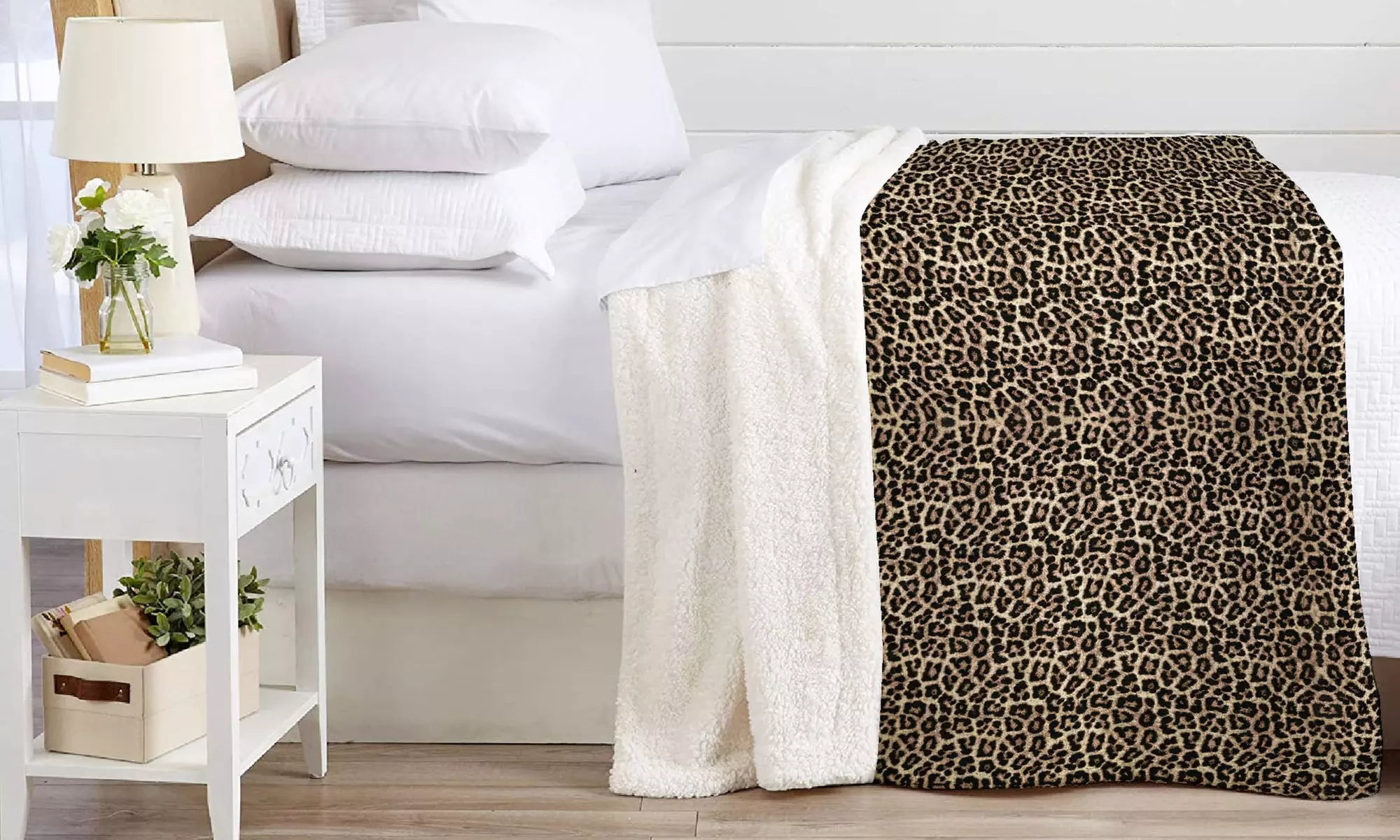 Plaid réversible sherpa et microfibre