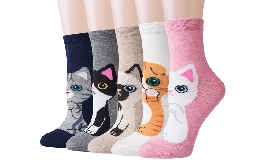 Image 7: Pack de cinco pares de calcetines de animales