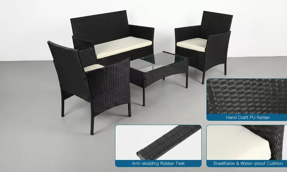 Four Seater Outdoor Garden Rattan Furniture Set