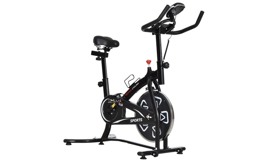 Image 6: HomCom Indoor Exercise Bike for Spin Classes or Low Impact Exercise