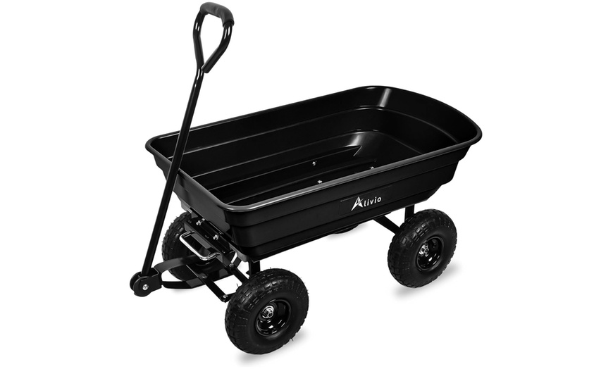 Image 4: Alivio Garden Cart 75L Heavy Duty Wheelbarrow Trolley