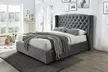 Sareer Ambassador Dark Grey Velvet Ottoman Storage Bed with Optional Mattress - Image 2