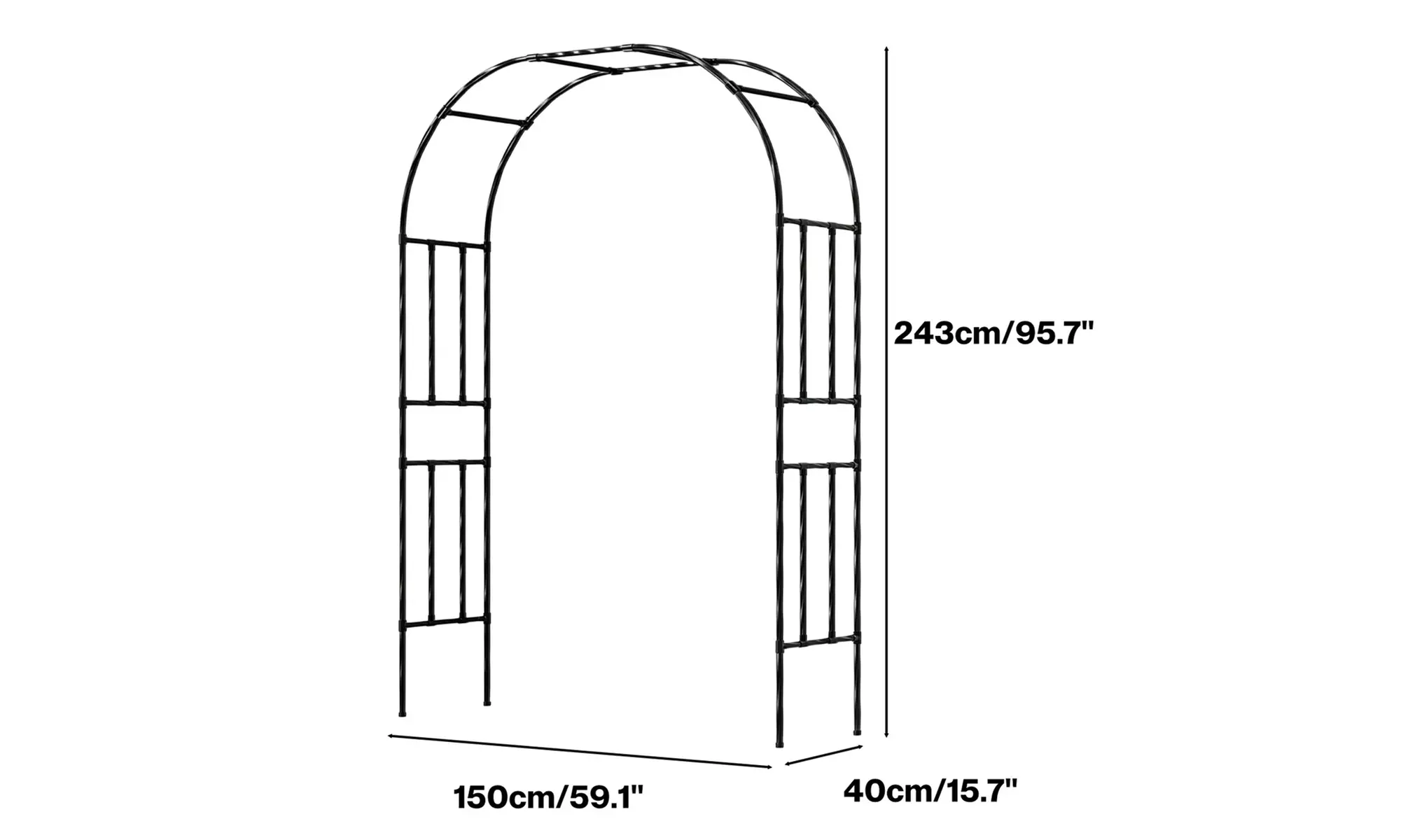 Lambu Metal Garden Arch Trellis Rose Climbing Archway