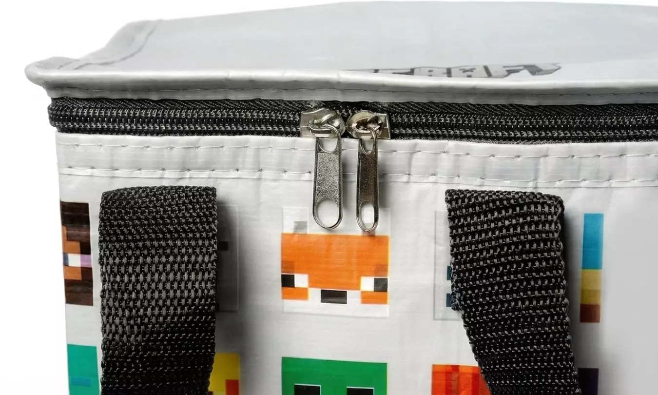 Minecraft Faces Insulated Lunch Bag with Zip and Carry Handles