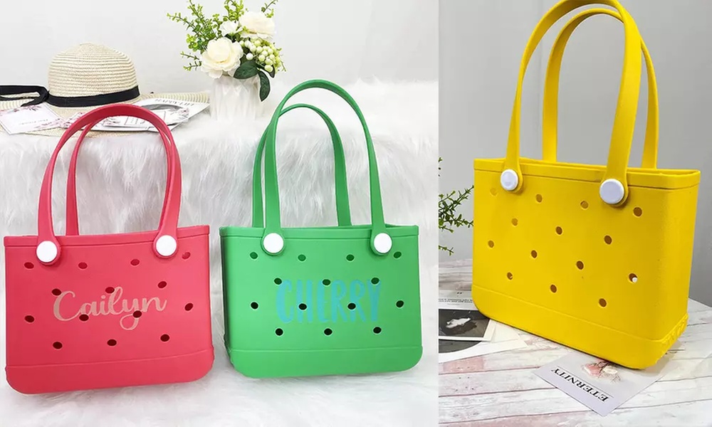 Get Mom beach-ready with these trendy, Waterproof Custom Beach Bags