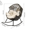 Image 5: Silla mecedora con forma de huevo tejida en ratán PE