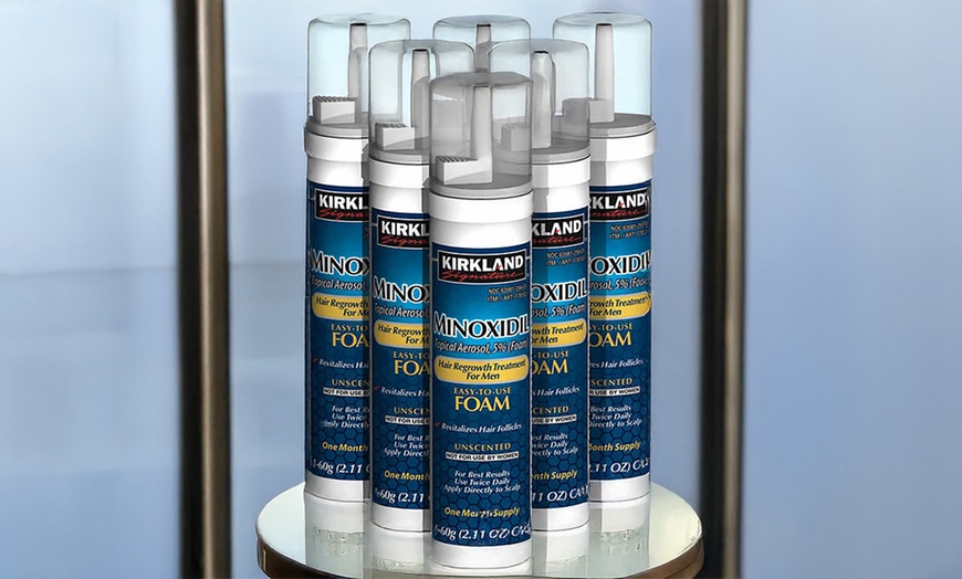 Image 1: Kirkland Signature Hair Regrowth Treatment Minoxidil Foam for Men, 6 Month 