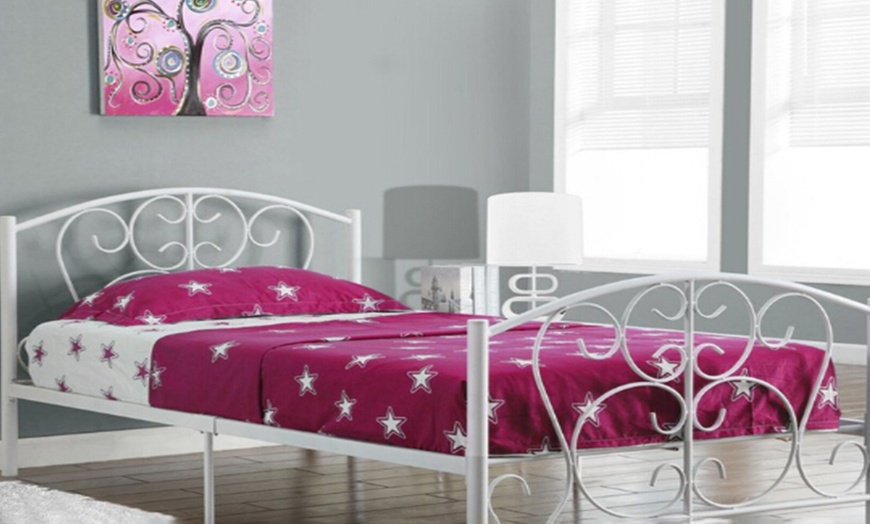 Image 1: Children's Metal Bed with Optional Mattress