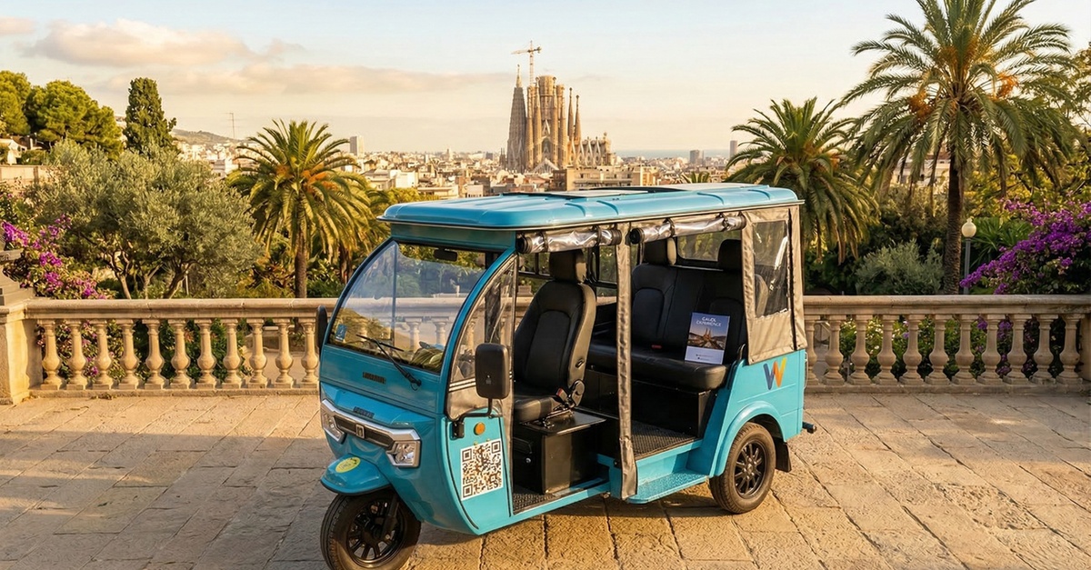 Tour guiado en tuk tuk eléctrico por Barcelona