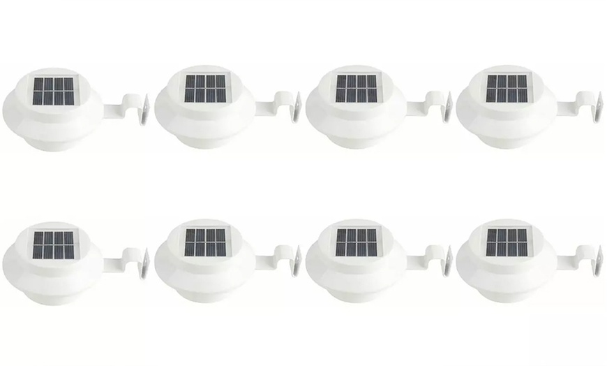Image 13: Brighten Your Space: 2, 4, or 8 Solar Fence Gutter Lights: White/Black