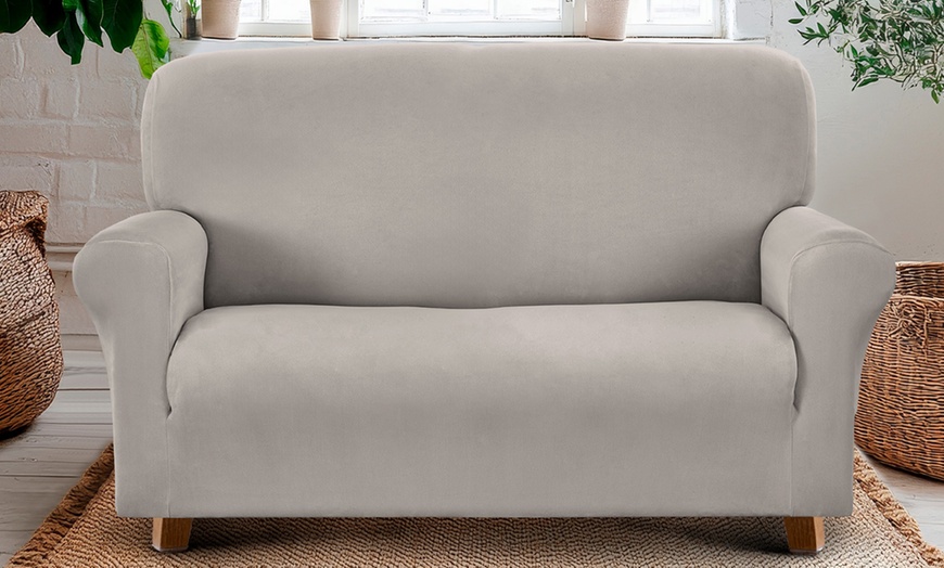 Image 22: Housse de fauteuil ou de canapé en velours DANKOV