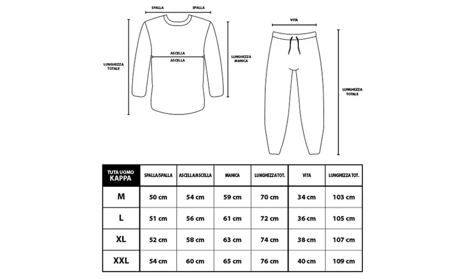 Kappa Tuta pigiama homewear da uomo