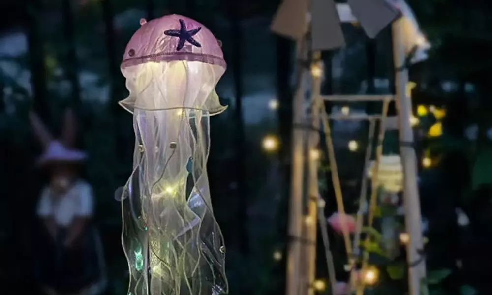 2er-Set LED-Lampen in Quallen-Design