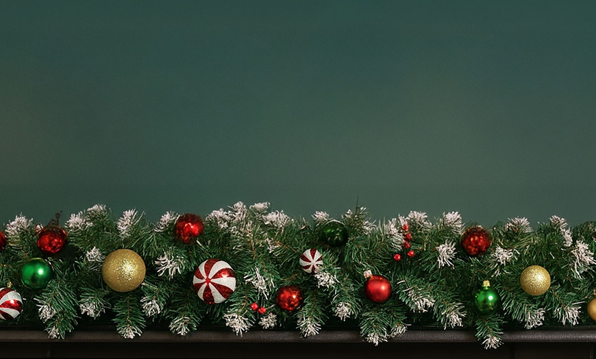 Image 2: Artificial Green Christmas Garland; Berry or Candy Styles