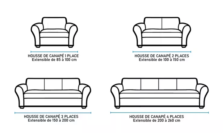 Housse de canapé élastique anti-taches made in Italy, coloris au choix