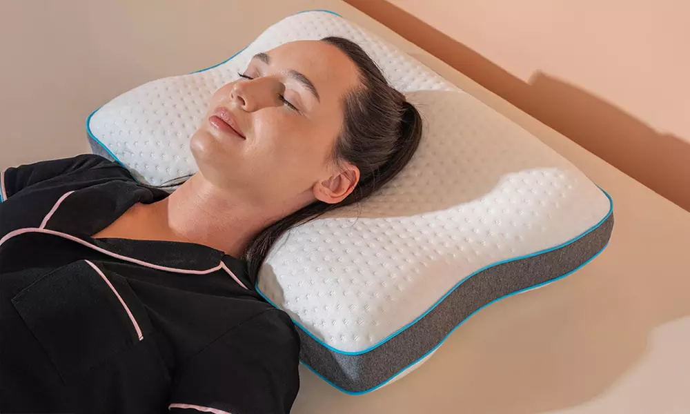 Cojín con diseño ergonómico antirronquidos de espuma viscoelástica - Primary Image