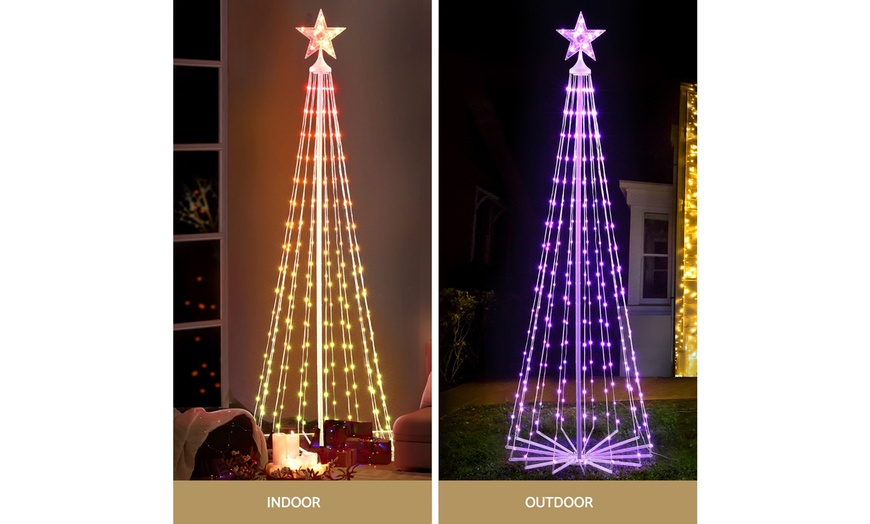 Image 5: Christmas Tree 1.8m with Fairy Lights for Festive Decor