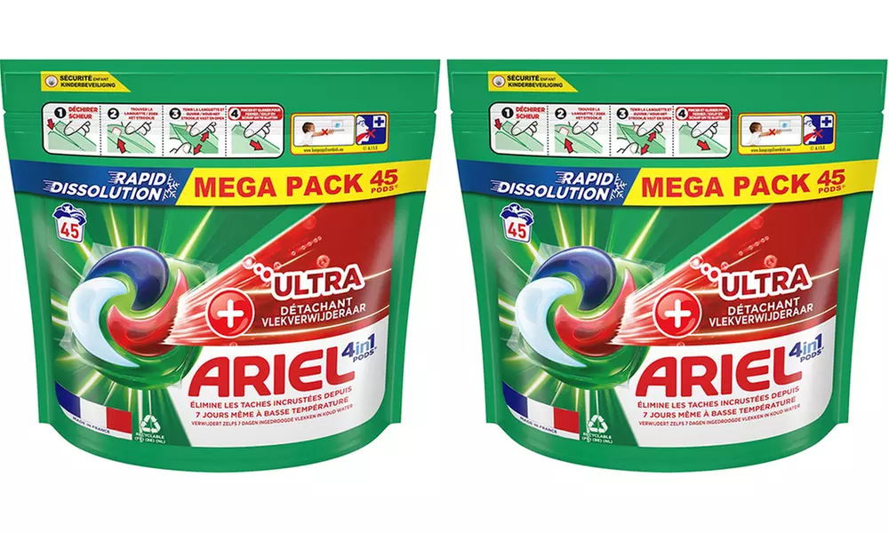 45, 90 of 180 Ariel All in One Ultra of Touch Lenor wasmiddelpods