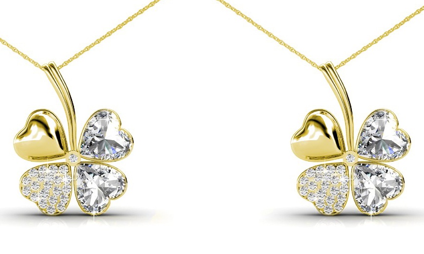 Image 5: 1x, 2x oder 3x Vierblättriges-Kleeblatt Halskette