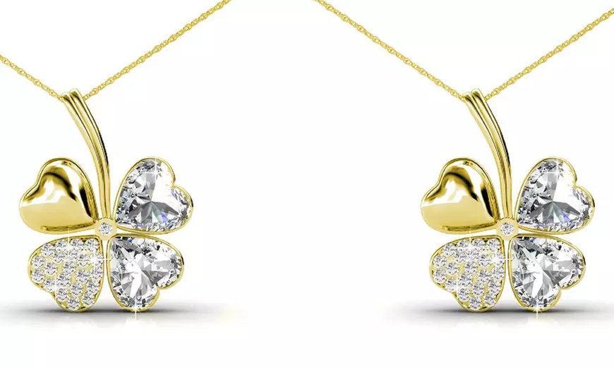 1x, 2x oder 3x Vierblättriges-Kleeblatt Halskette