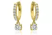 Crystal Huggie Hoop Drop Earrings Made With Crystals From Swarovski - Second Medium