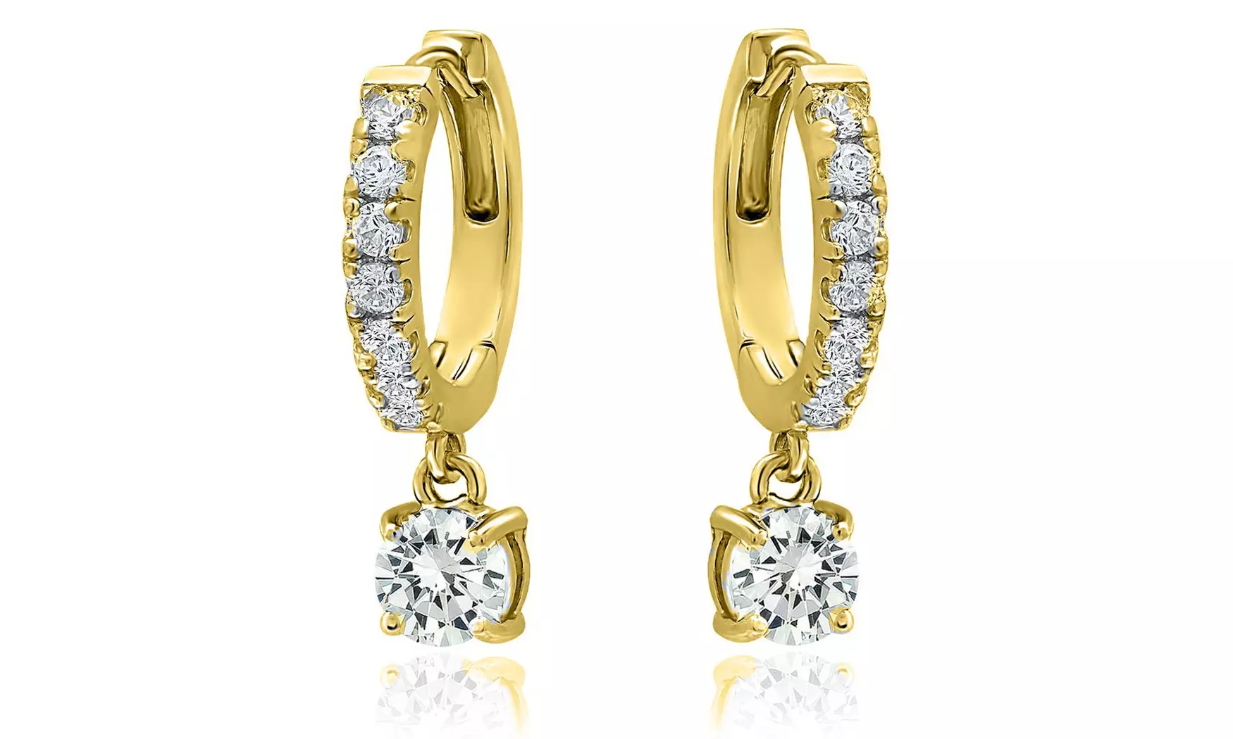 Crystal Huggie Hoop Drop Earrings Made With Crystals From Swarovski