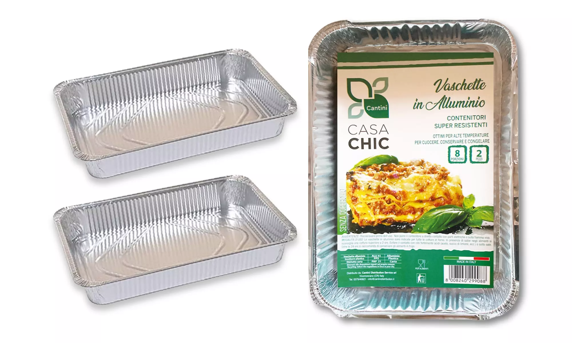Fino a 192 contenitori in alluminio per alimenti