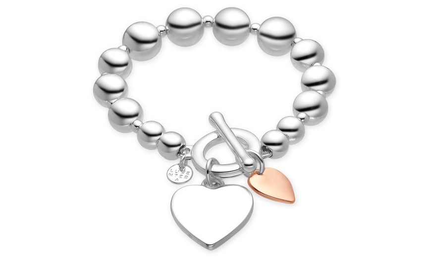 Image 2: Pulsera Irulox acabada en rodio con corazones de Luxenter