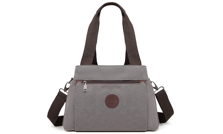 Image 14: Canvas Multi-Function Cross-Body Bag