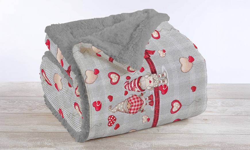 Image 9: Couverture plaid double face sherpa et microfibre