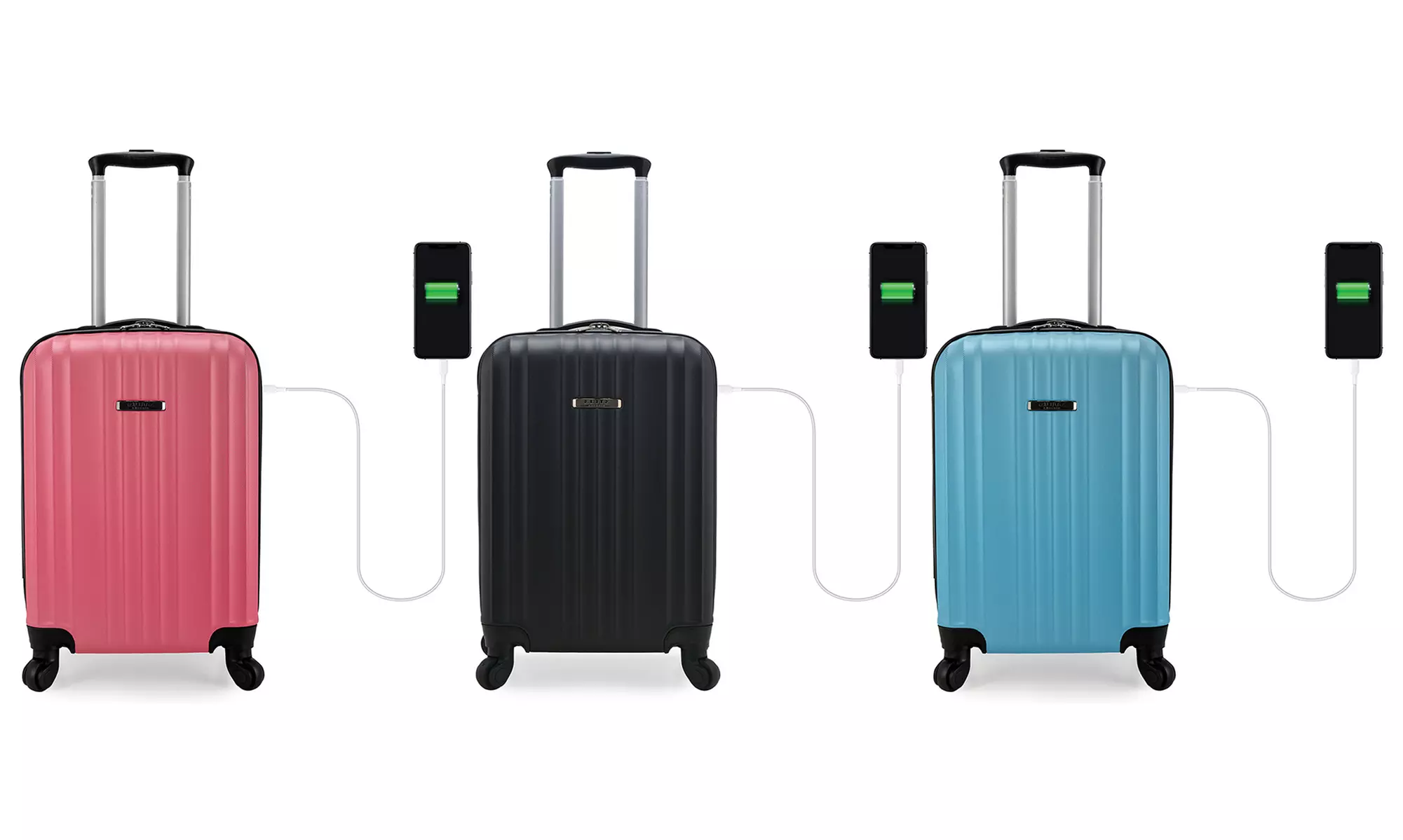 Elite Fairbanks Hardside Carry-On Spinner Luggage with Built-in USB Phone Charging Port - Primary Image