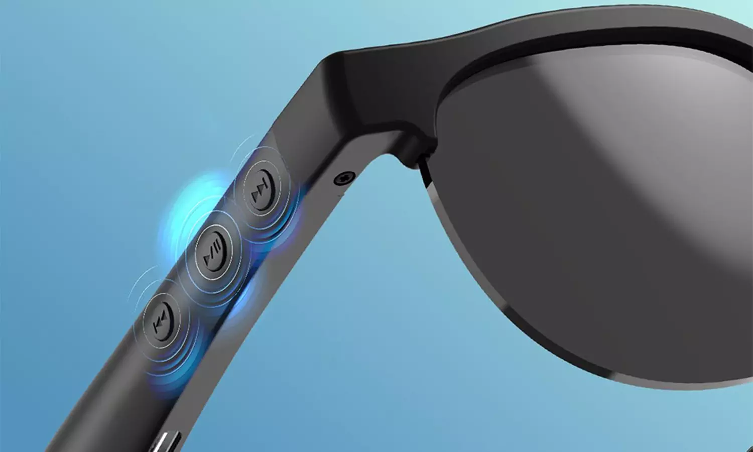 Smart-Brille mit integrierten offenen Kopfhörern