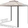 Image 13: Outsunny 3m x 3m Gazebo with Net Curtains, Stylish Metal Design