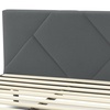 Image 21: Letto imbottito in tessuto con doghe in legno e vano contenitore